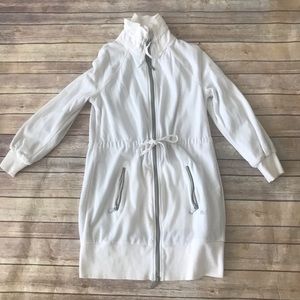 Armani Exchange White Long Sporty Jacket